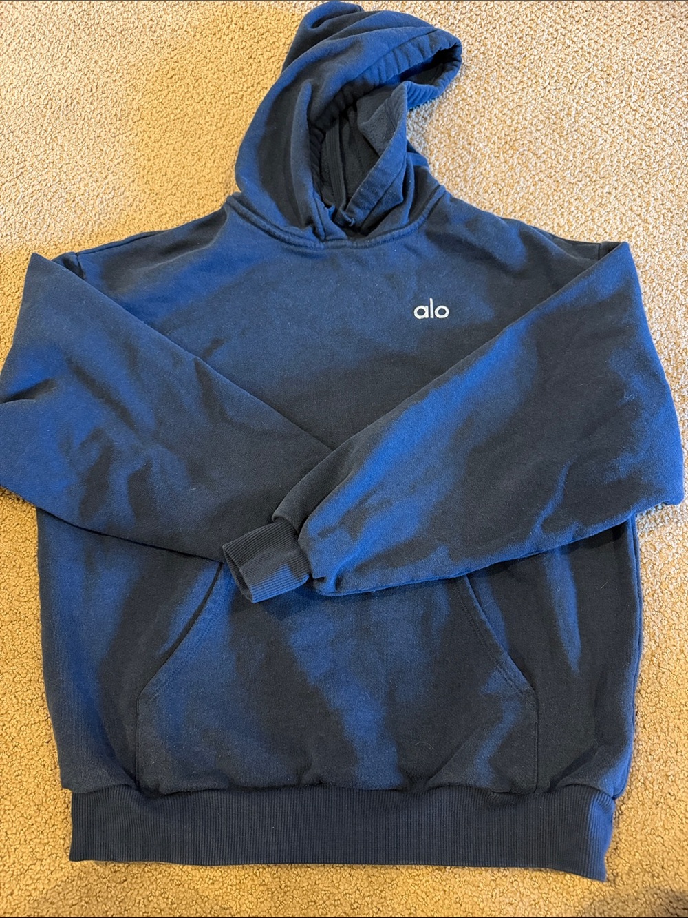 Alo Yoga Navy Blue Hooded Sweatshirt Women’s Small Pullover Hoodie